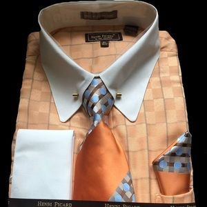 Bar Pin collared luxury/premium men’s dress shirt